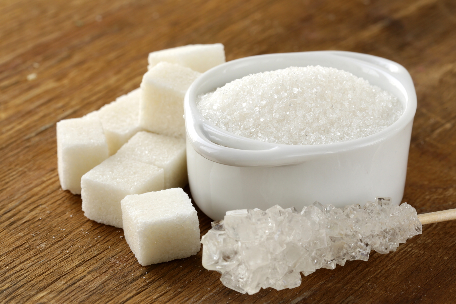 Several types of white sugar - refined sugar and granulated sugar ** Note: Shallow depth of field